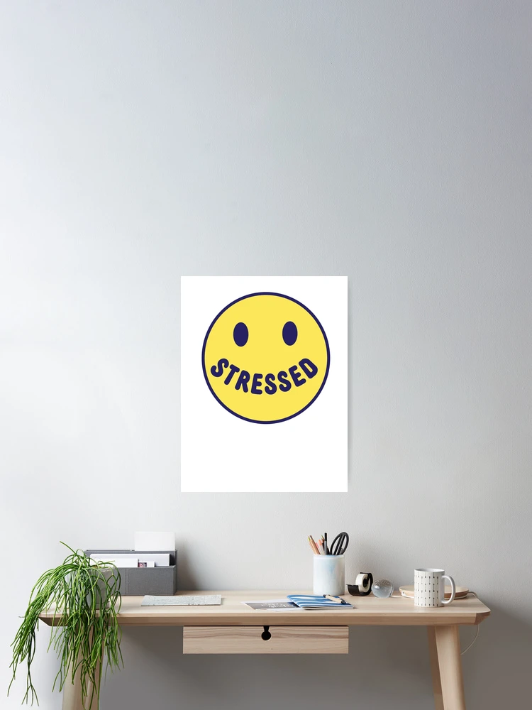 Thumbnail 2 of 3, Poster, Stressed Smiley Face Sticker designed and sold by Samit23.