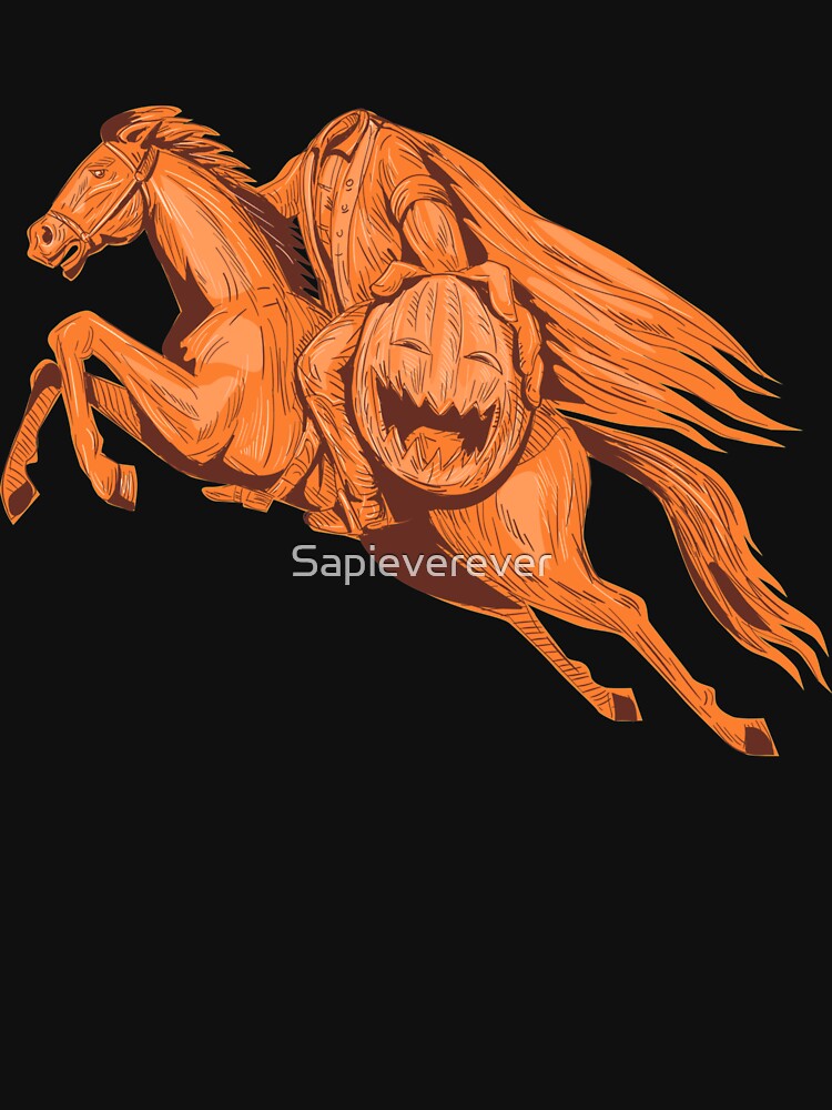 "Headless Horseman Pumpkin Head" Tshirt for Sale by Sapieverever