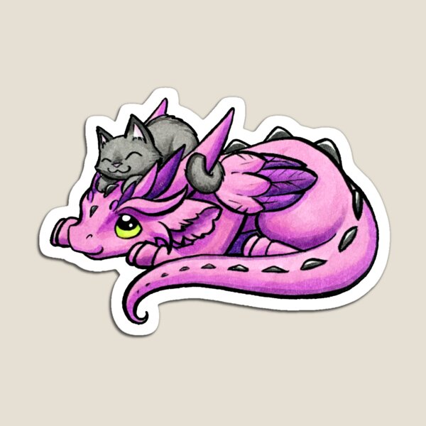 Dragon with Kitty Friend Magnet
