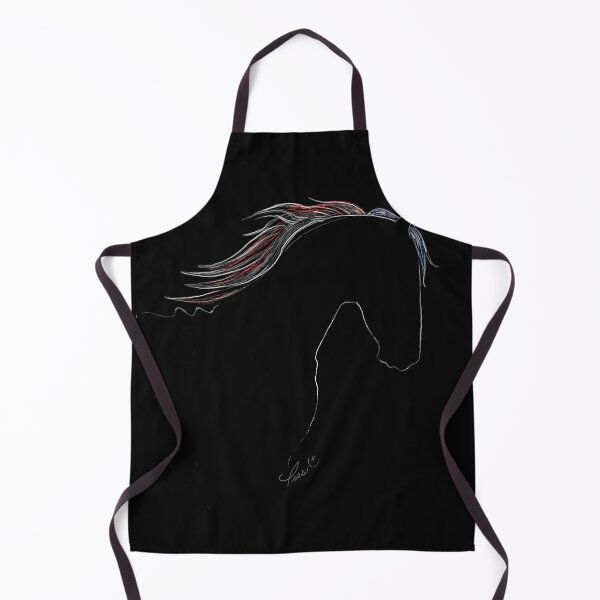 Item preview, Illustration black horse line drawn by hand by Pascale Breton Canadian artist designed and sold by Pascale Breton.