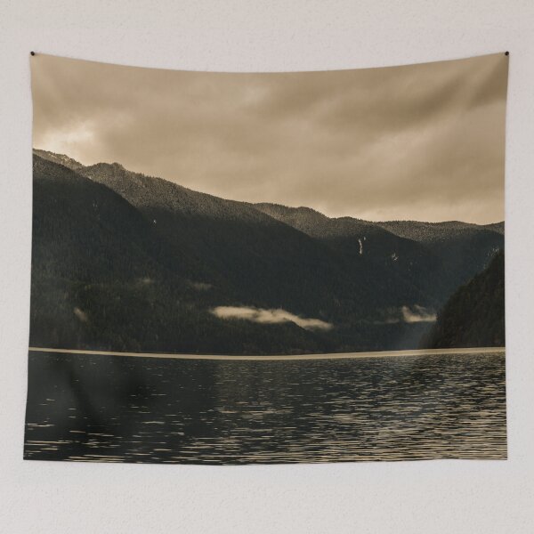 Item preview, Snow Fog Mountain Olympic National Park foggy forest trees love water blue lake wild travel sky 2 designed and sold by travel101.