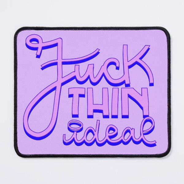 Item preview, Fuck Thin Ideal Body Positivity Slogan Pink and Blue Lettering designed and sold by SD-illustration.
