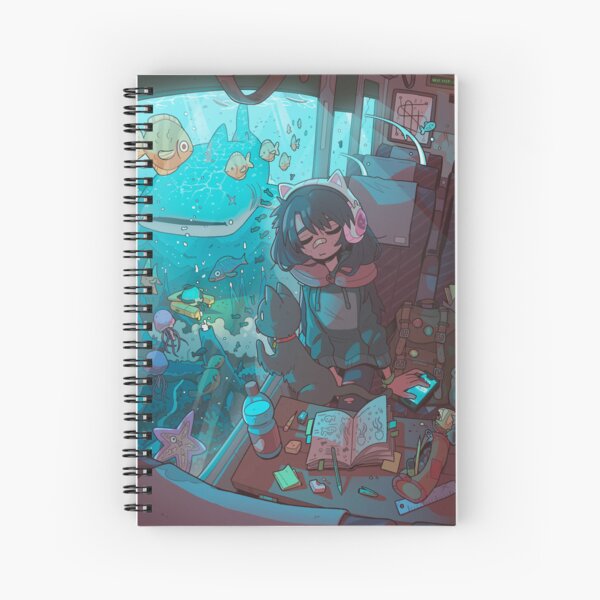 Anime Cat Girl Spiral Notebook by AstonCanelli