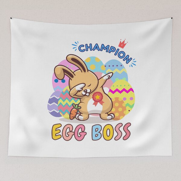 Item preview, Cute Victory Dab Dance Easter Bunny Egg Boss Champion - Colorful Egg Hunt Easter Celebration designed and sold by Cawaiico.