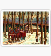 VERMONT SUGAR SHACK BEAUTIFUL WINTER LANDSCAPE Sticker