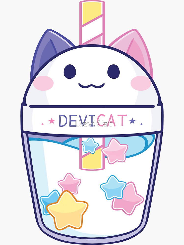 Thumbnail 3 of 3, Sticker, CandiCat Boba Tea • 2021 designed and sold by devicatoutlet.