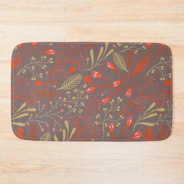 Item preview, Orange And Brown Swirly Botanical Wildflowers Pattern designed and sold by RihabPrint.