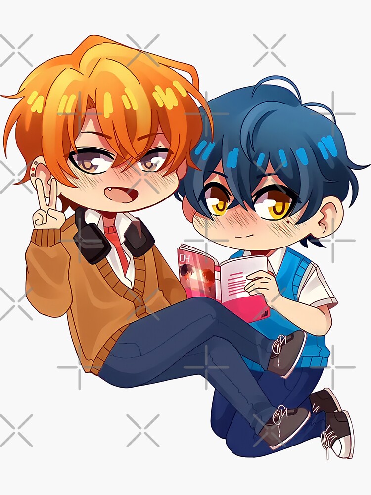 Sasaki and Miyano pack Sticker for Sale by Neelam789