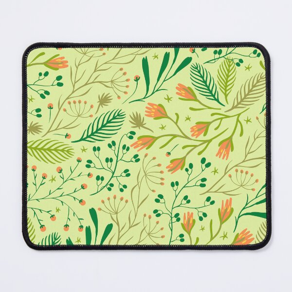 Item preview, Green Swirly Botanical Wildflowers Pattern Leaves designed and sold by RihabPrint.