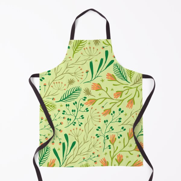 Item preview, Green Swirly Botanical Wildflowers Pattern Leaves designed and sold by RihabPrint.