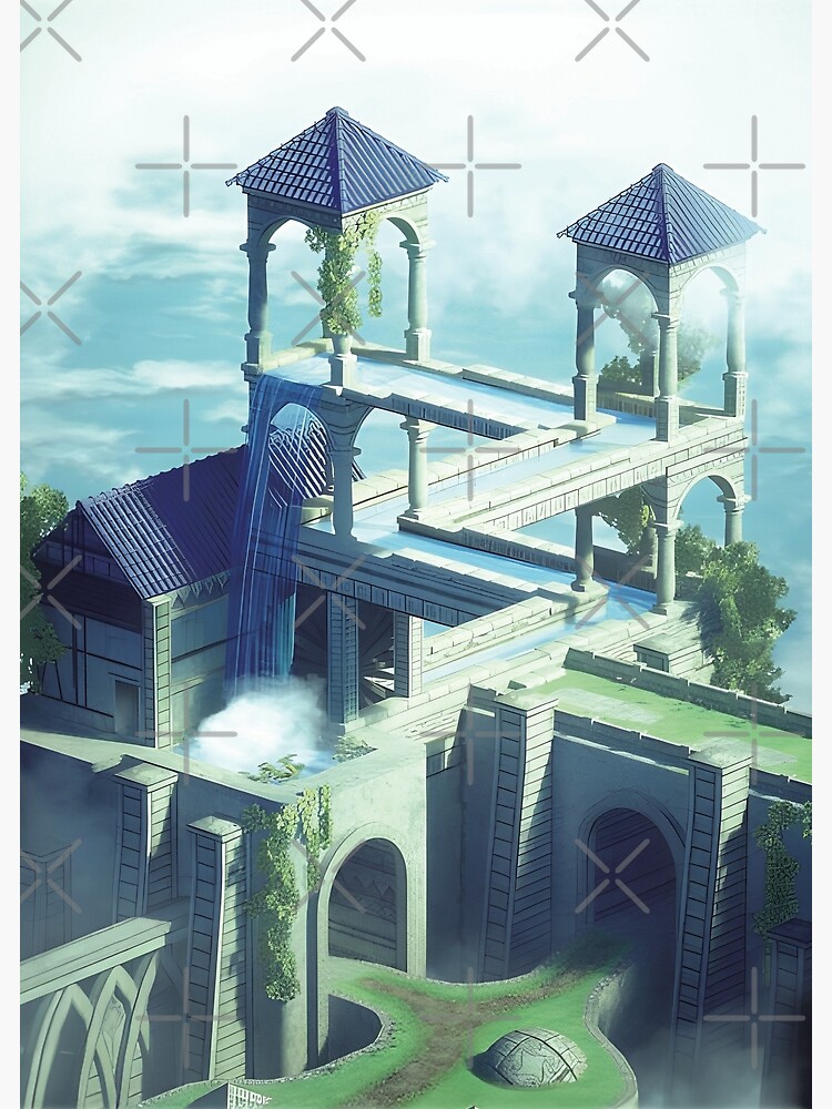 Discover MC Escher - Waterfall | MC Escher Infinity Waterfall Premium Matte Vertical Poster