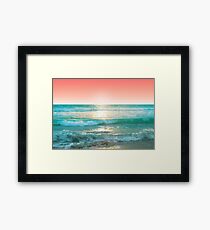Aqua and Coral, 1 Framed Print