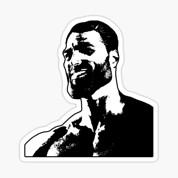 Giga Chad Meme Decal Sticker Chad Thundercock Meme Sticker Meme Gifts -   Hong Kong