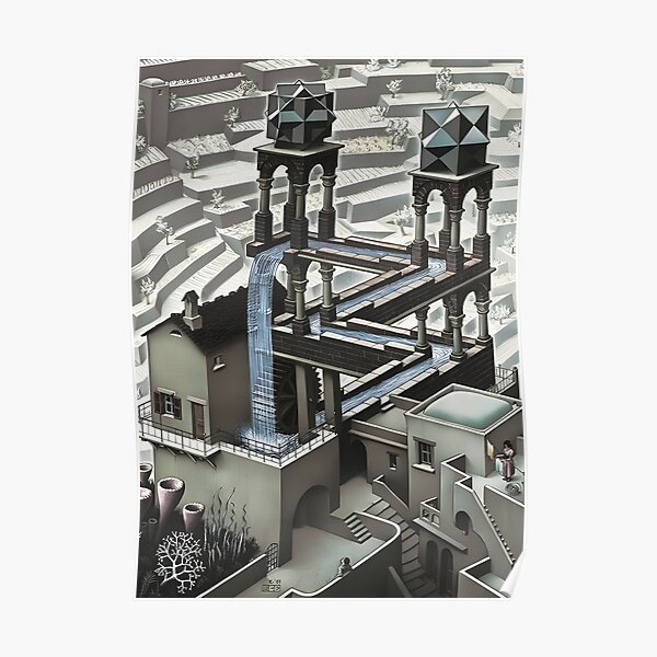 MC Escher - Wasserfall | MC Escher Infinity-Wasserfall Poster
