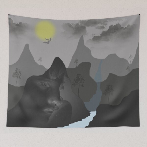 Item preview, The face thinking on the side of the mountain at night designed and sold by Bigrow.