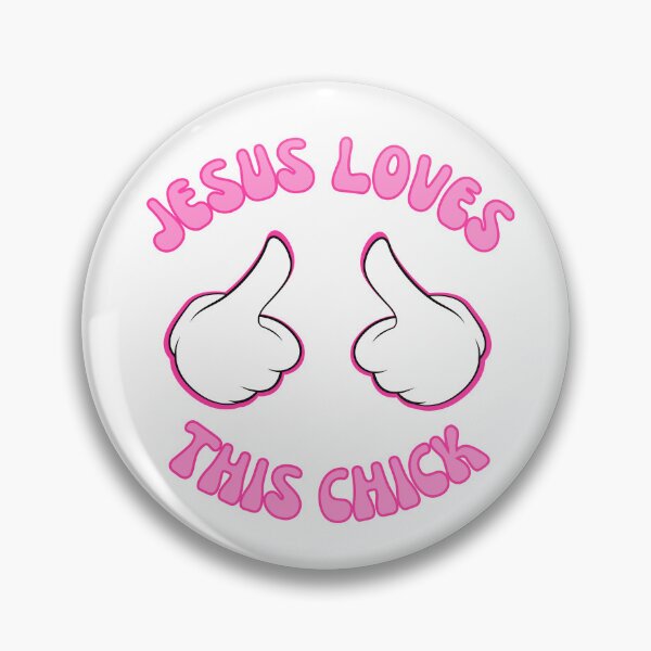 Item preview, Funny Jesus loves this chick, pointing thumbs designed and sold by Emily Roberts.