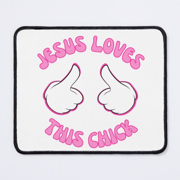 Item preview, Funny Jesus loves this chick, pointing thumbs designed and sold by Emily Roberts.