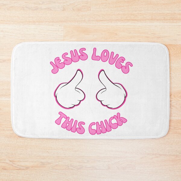 Item preview, Funny Jesus loves this chick, pointing thumbs designed and sold by Emily Roberts.