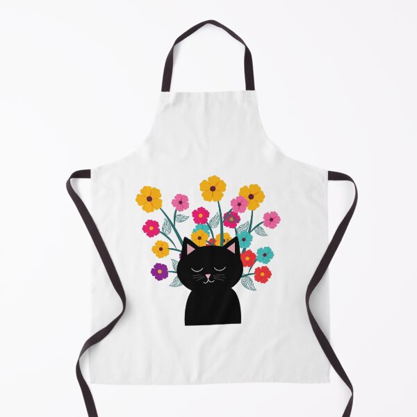 Item preview, Black cat with flowers designed and sold by unique things.