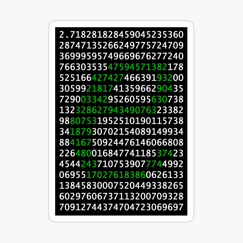 E mathematical constant in nature poster online varsana