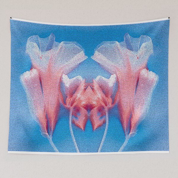 Item preview, Ethereal Vaporwave Glitch Art Florals Blue and Pink designed and sold by BioDigital-Jazz.
