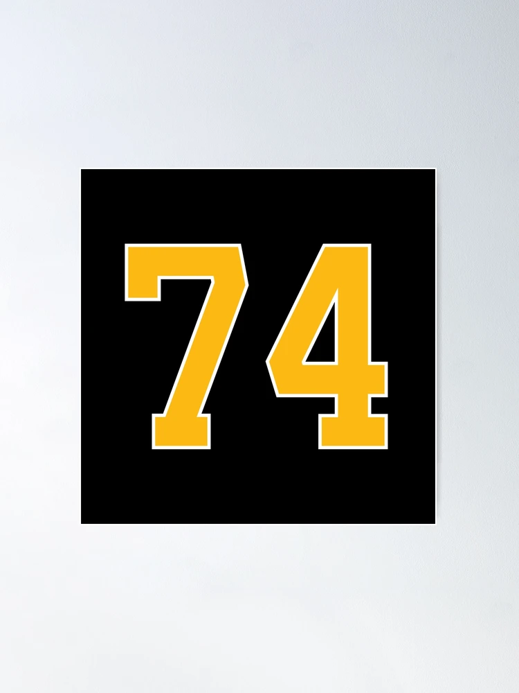 Yellow Number 74 lucky sports jersey seventy four