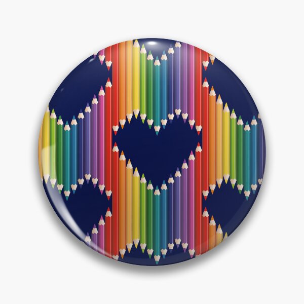 Aperçu de l'œuvre Pride Rainbow Pencil Coeur Rayures créée et vendue par Rainbow Pride.
