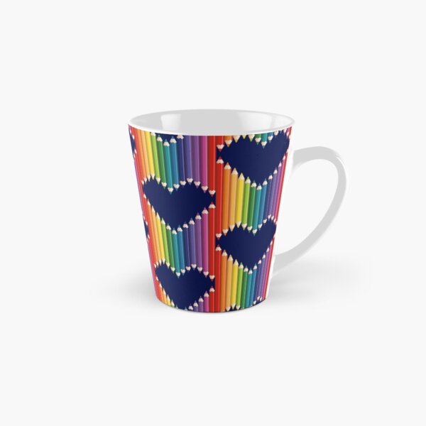 Pride Rainbow Pencil Heart Stripes Tall Mug