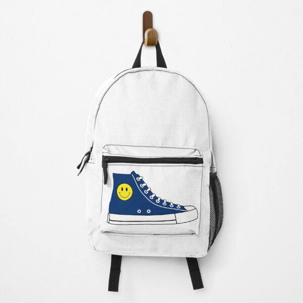 Item preview, navy blue converse with a yellow smiley face designed and sold by Talitha Marya.