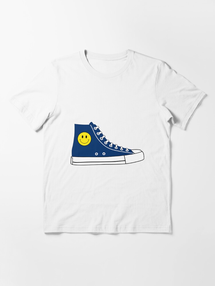 navy blue converse with a yellow smiley face" Essential T-Shirt by Talitha Marya | Redbubble