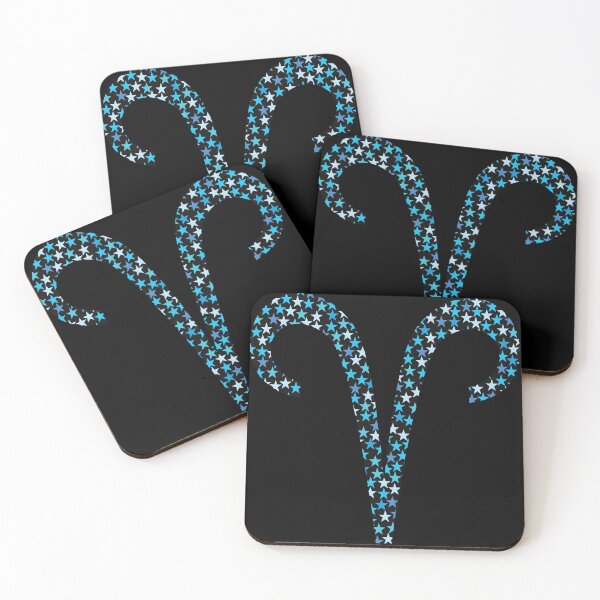 Item preview, Aries Astrological Sign with Blue Stars in Black designed and sold by geraldineMS.
