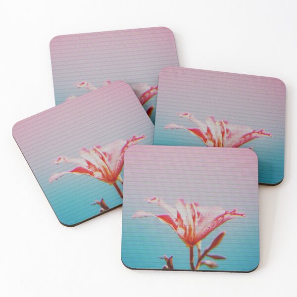 Item preview, Vaporwave Floral Pink and Blue Glitch Ethereal designed and sold by BioDigital-Jazz.