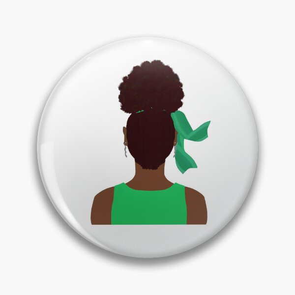 Item preview, High Afro Puff Ponytail with Green Outfit (White Background) designed and sold by ArtByLM.