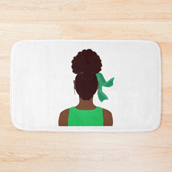 Item preview, High Afro Puff Ponytail with Green Outfit (White Background) designed and sold by ArtByLM.