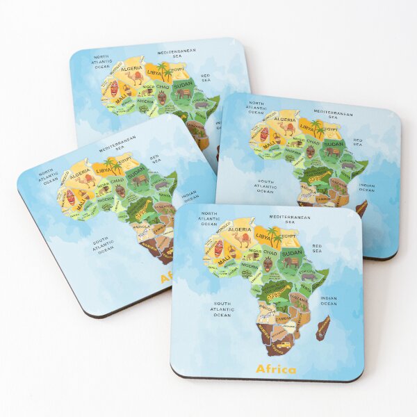 Item preview, Africa Map watercolor artwork designed and sold by LIRAZ ZIV.