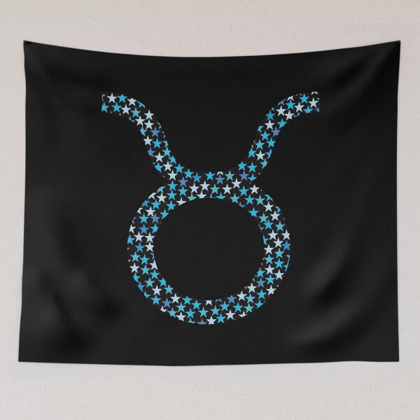 Item preview, Taurus Astrological Sign with Blue Stars in Black designed and sold by geraldineMS.