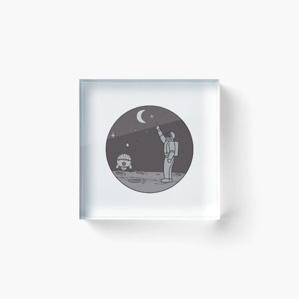 Item preview, Astronaut Pointing Stars Moon Shuttle Mono Line designed and sold by patrimonio.