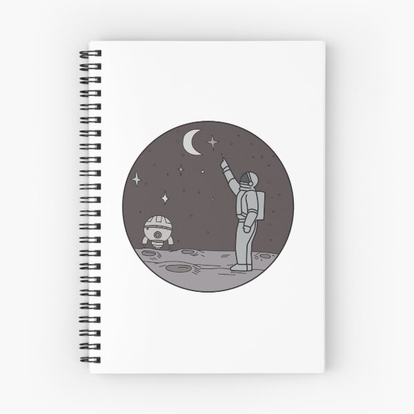 Item preview, Astronaut Pointing Stars Moon Shuttle Mono Line designed and sold by patrimonio.