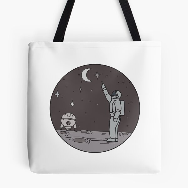 Item preview, Astronaut Pointing Stars Moon Shuttle Mono Line designed and sold by patrimonio.