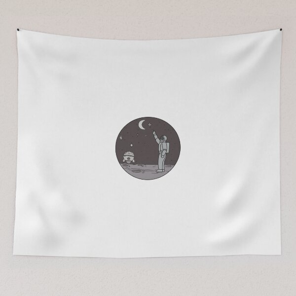 Item preview, Astronaut Pointing Stars Moon Shuttle Mono Line designed and sold by patrimonio.