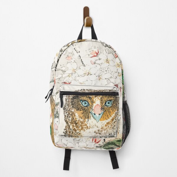 Item preview, short eared owl and cherry flower illustration 29510393408 designed and sold by Bird-Lore.