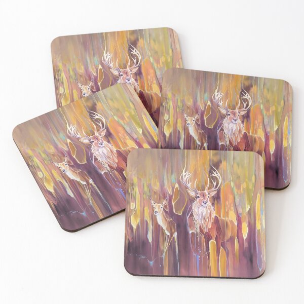 Item preview, A Sudden Appearance of Hope - Deer and Stag painting designed and sold by Gill Bustamante.