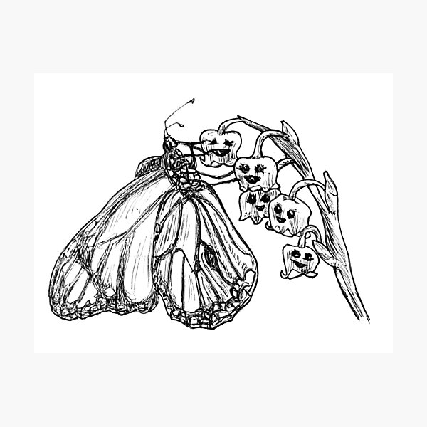 Item preview, Monarch Butterfly and Lily of the Valley designed and sold by Dippychu.