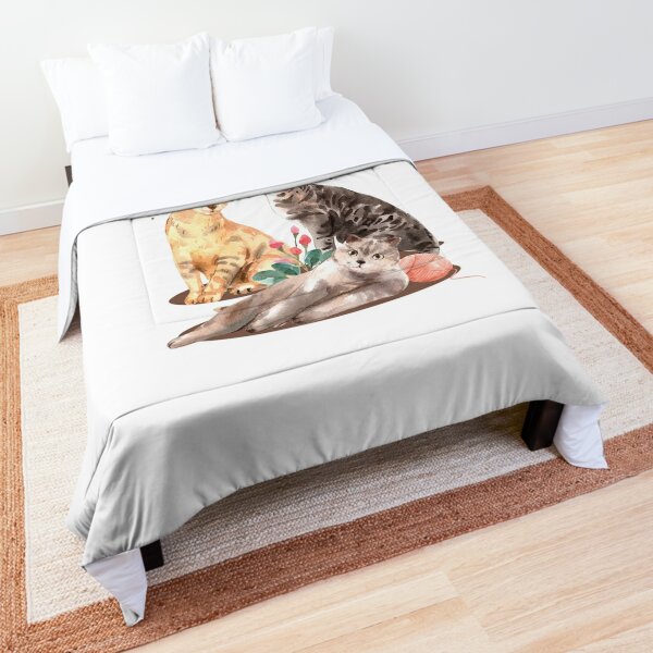 Cat glare /Cute Cat Art / Glaring Of Cats / Cat Lovers Comforter