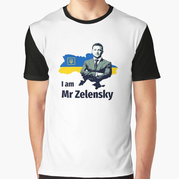 Volodymyr Zelensky Ukraine President. I Stand with Ukraine. Stop Putin. Save Ukraine Graphic T-Shirt