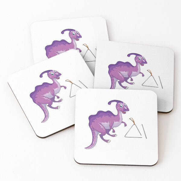 Item preview, Dinosaur Playing Triangle ,Funny Good Purple Dinosaur Triangle  Lovers Art designed and sold by pedrored369.