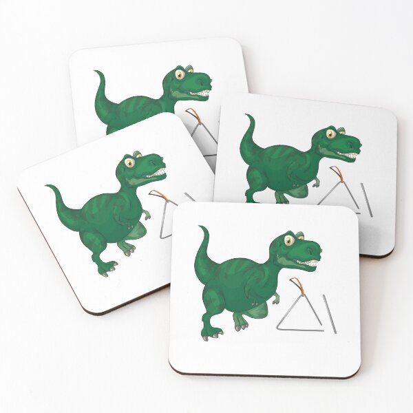 Item preview, Dinosaur Playing Triangle ,Funny Good Dinosaur Triangle Lovers Cool Green Design designed and sold by pedrored369.