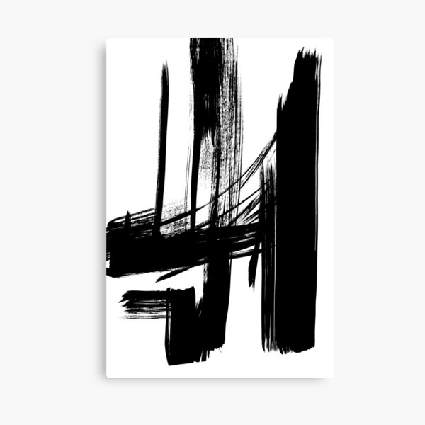 Aperçu de l'œuvre Coups de pinceau noirs, peinture abstraite à l'encre 529b créée et vendue par Szafranscy Art Studio.