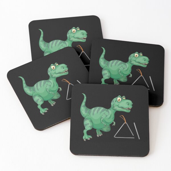Item preview, Dinosaur Playing Triangle ,Funny Good Dinosaur Triangle Lovers Green Design designed and sold by pedrored369.