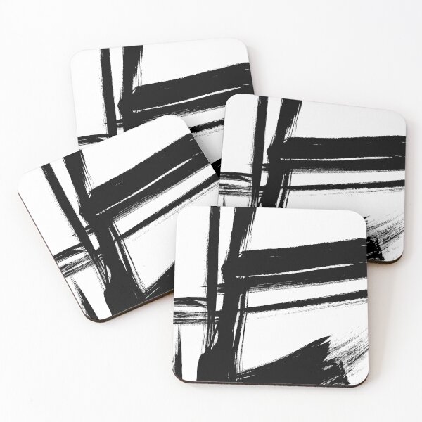 Item preview, Black and White Abstract Art, Black Brush Strokes 529a designed and sold by Szafranscy Art Studio.